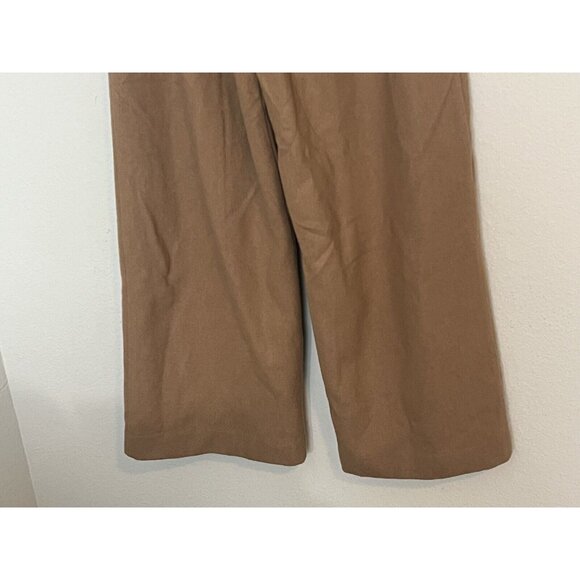 Wray Abby Wool Pant Brown Wide Leg Belted Size 4 - Picture 6 of 11